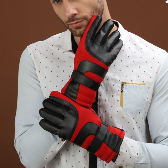 バイク　グローブ 本革　保温防風バイクグローブ