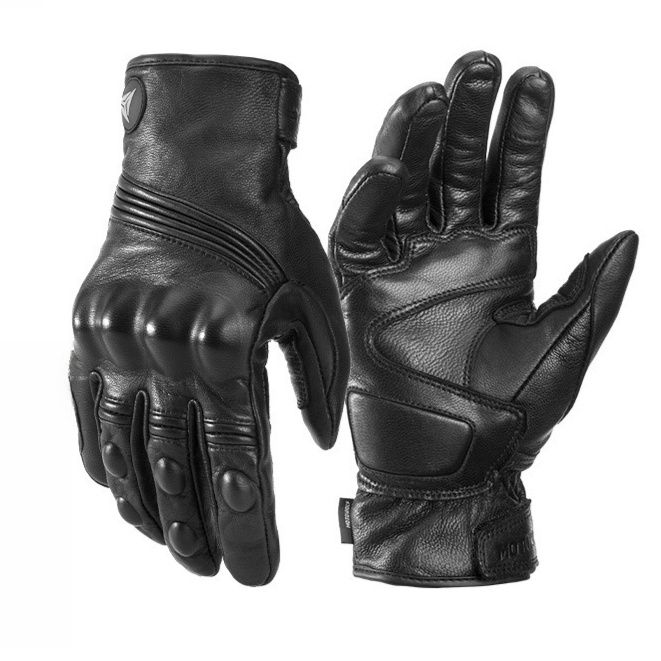 バイクグローブ 本革ハードナックルプロテクター付きライディンググローブ