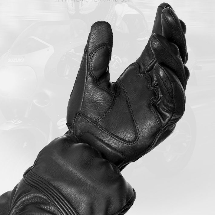 バイクグローブ 本革ハードナックルプロテクター付きライディンググローブ