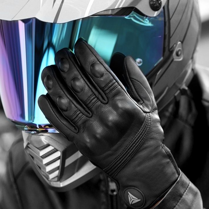 バイクグローブ 本革ハードナックルプロテクター付きライディンググローブ