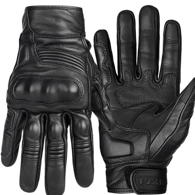 バイクグローブ 本革製ナックルガード付き二輪車用防護手袋