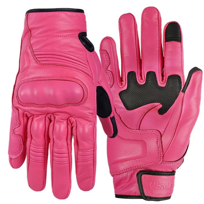 バイクグローブ 本革製ナックルガード付き二輪車用防護手袋