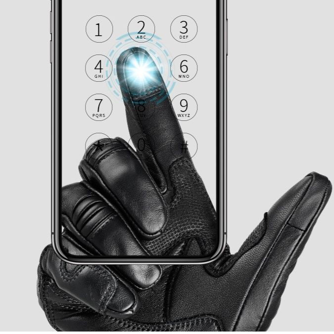 バイクグローブ 本革製ナックルガード付き二輪車用防護手袋