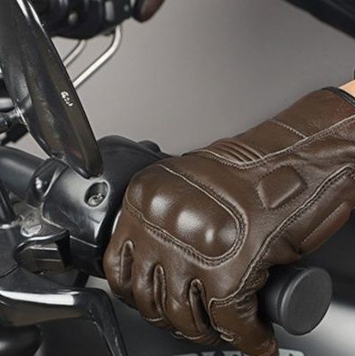 バイクグローブ 本革製ナックルガード付き二輪車用防護手袋