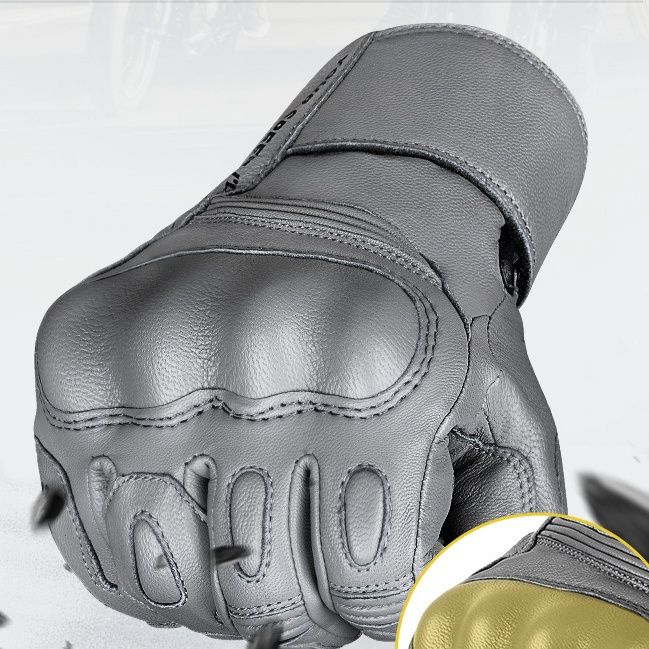 バイクグローブ 本革製ナックルガード付きフルプロテクションバイク用手袋