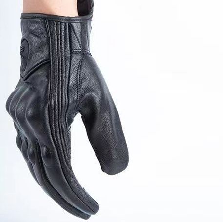 バイクグローブ 防寒防風保護型革製バイクグローブ