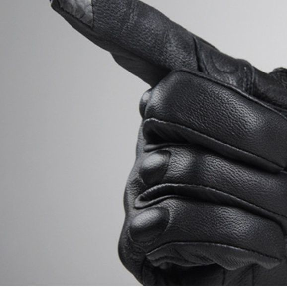 バイク　グローブ 本革製ナックルプロテクター付きバイク用グローブ