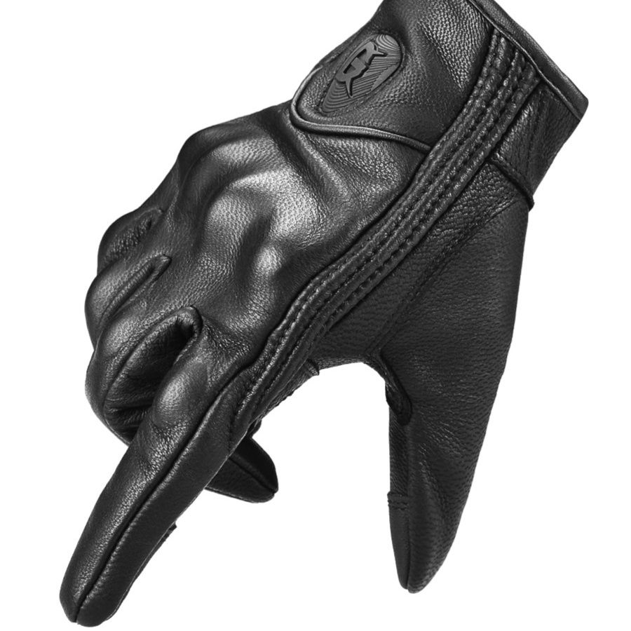 バイクグローブ 本革製ナックルプロテクター付き高級バイクグローブ