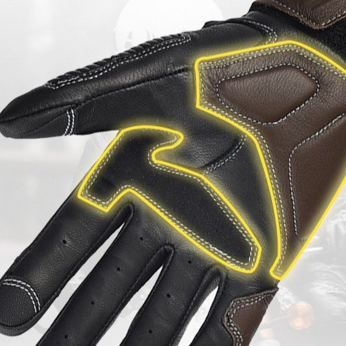 バイクグローブ 本革製通気性メッシュ仕様プロテクター付きライディンググローブ