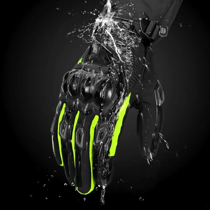 バイクグローブ 防水防寒ハードナックルプロテクター付き革製バイク手袋