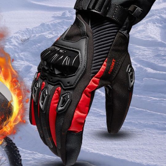 バイクグローブ 防寒保温機能付き防水防風革製バイクグローブ