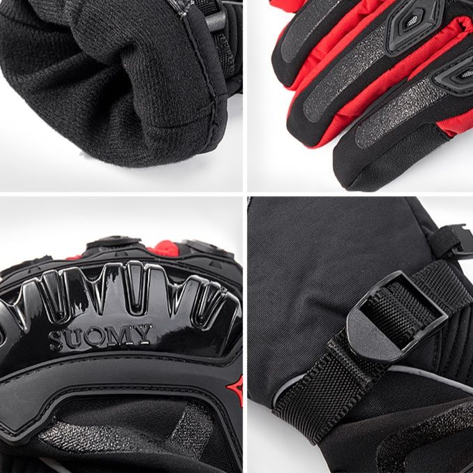 バイクグローブ 防寒保温機能付き防水防風革製バイクグローブ