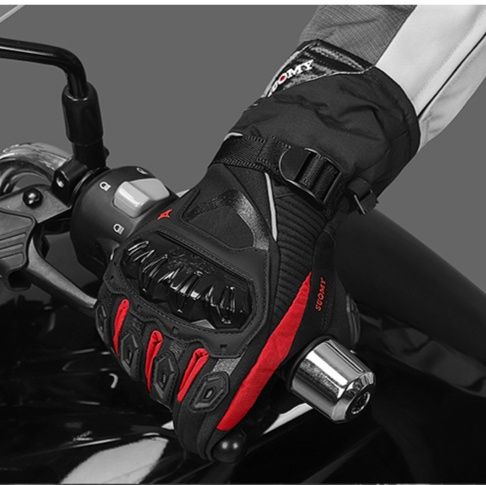 バイクグローブ 防寒保温機能付き防水防風革製バイクグローブ