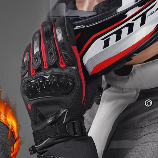 バイクグローブ 防寒保温機能付き防水防風革製バイクグローブ