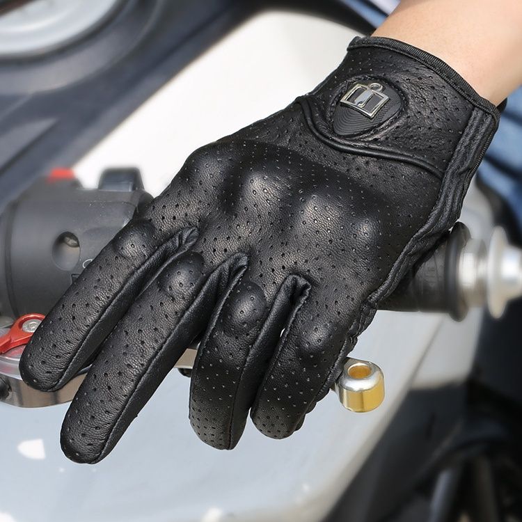 バイクグローブ　 本革パンチング通気性バイクグローブ