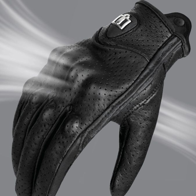 バイクグローブ　 本革パンチング通気性バイクグローブ