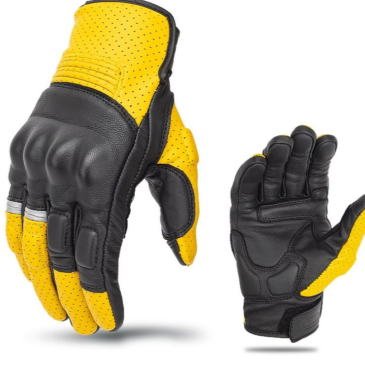 バイクグローブ　 本革製防護保温ライディンググローブ