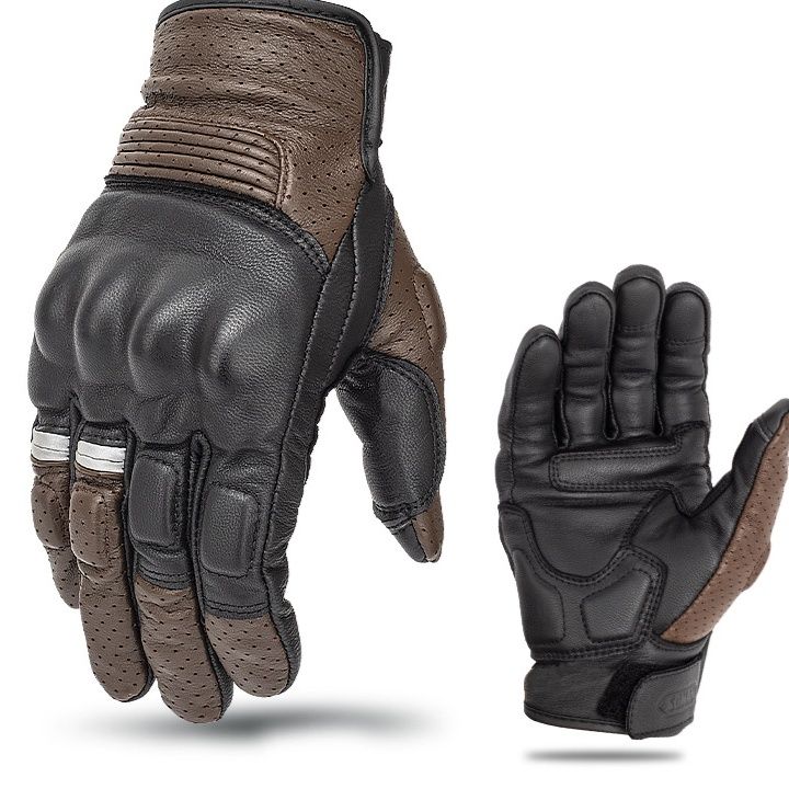 バイクグローブ　 本革製防護保温ライディンググローブ