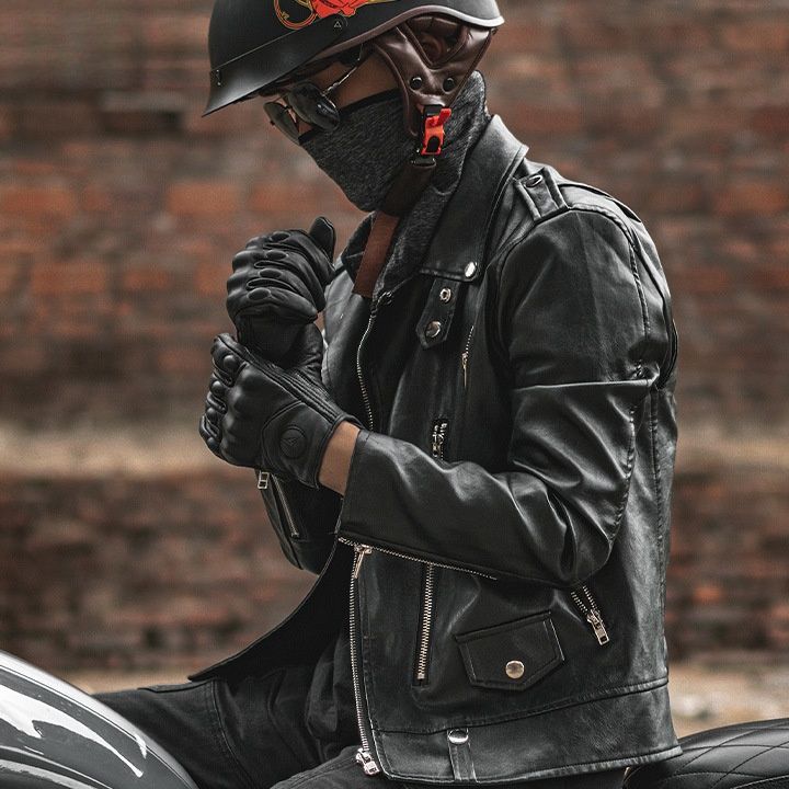 バイク　グローブ 本革製プロテクター付き二輪車用高級手袋
