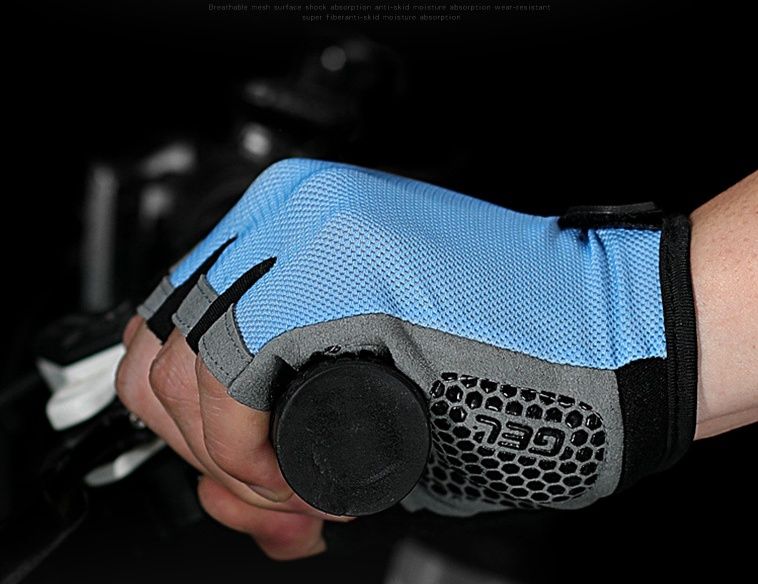 バイク　グローブ 通気性抜群ハーフフィンガーメッシュライディンググローブ