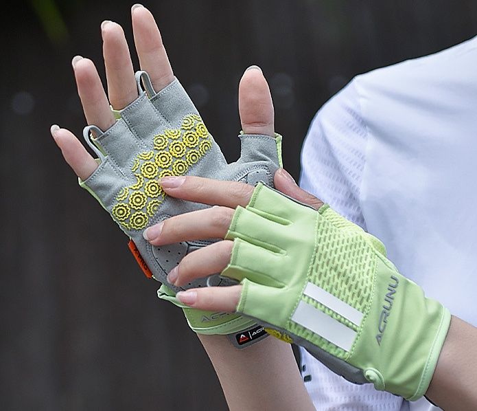 バイク　グローブ 立体印刷掌面防滑減震バイクグローブ指なし