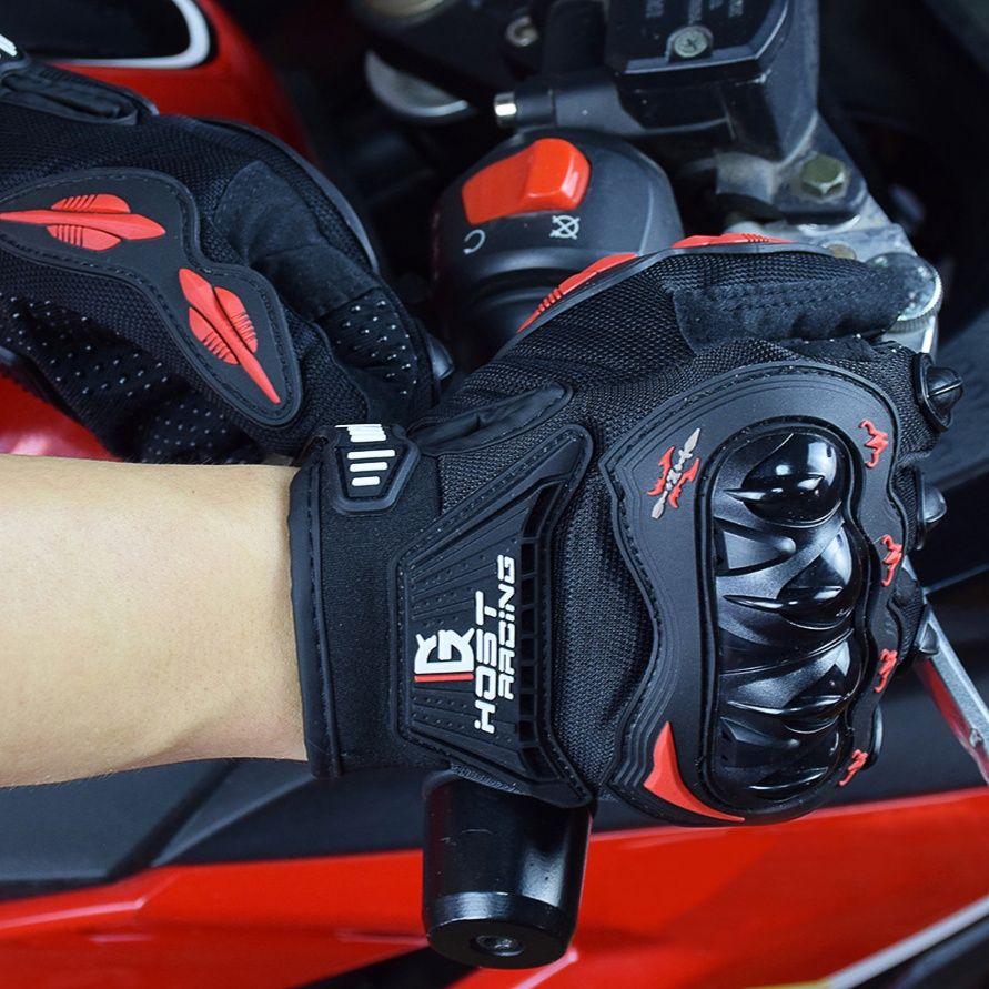 バイク　グローブ 硬質ナックルガード付き通気性メッシュバイクグローブ