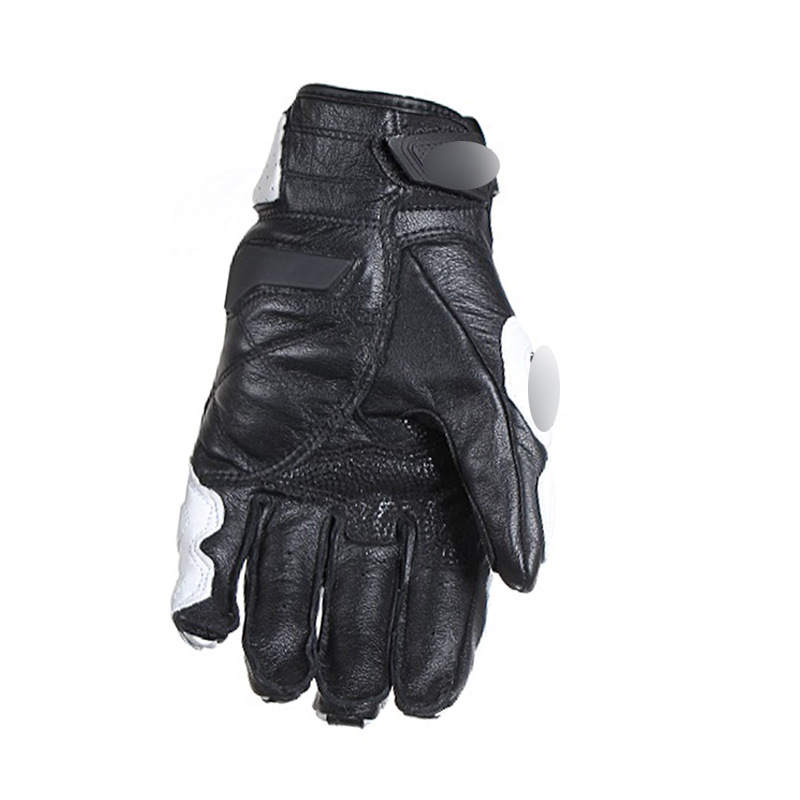 バイク　グローブ 本革製ナックルプロテクター付きレーシンググローブ