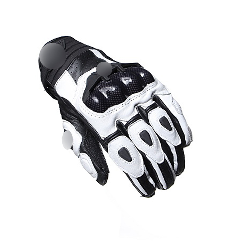 バイク　グローブ 本革製ナックルプロテクター付きレーシンググローブ