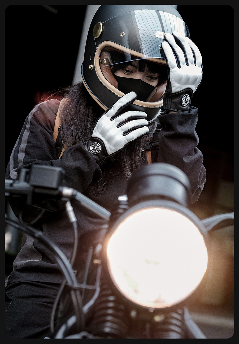 バイク　グローブ プロ仕様本革防護二重構造バイク手袋