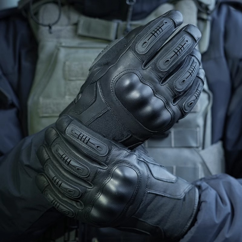 バイク　グローブ 本革ハードナックルプロテクター付きバイク用グローブ