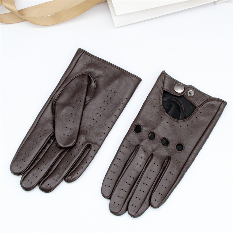 バイク　グローブ 本革指抜きナックルホール付きバイクグローブ