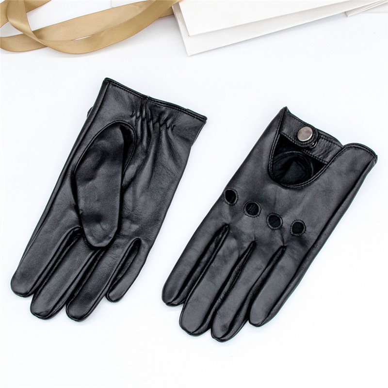 バイク　グローブ 本革指抜きナックルホール付きバイクグローブ