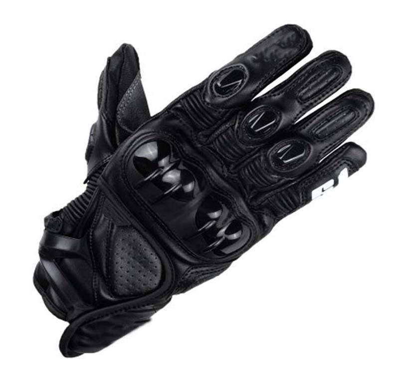 バイクグローブ　 本革製レーシング用プロテクター付きバイクグローブ