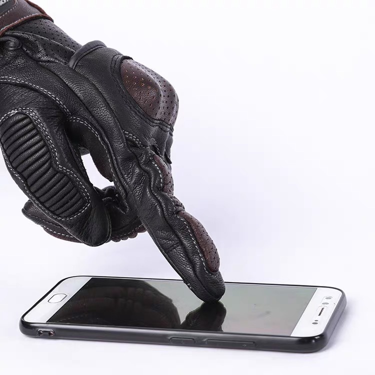 バイク　グローブ 本革プロテクター搭載二輪車用操作性重視型手袋