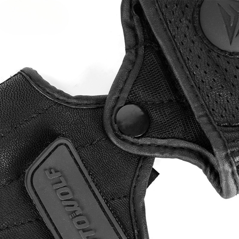 バイクグローブ 本革製ナックルプロテクター付きライディンググローブ