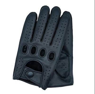 バイク　グローブ 本革パンチング加工通気性抜群ショートライディンググローブ