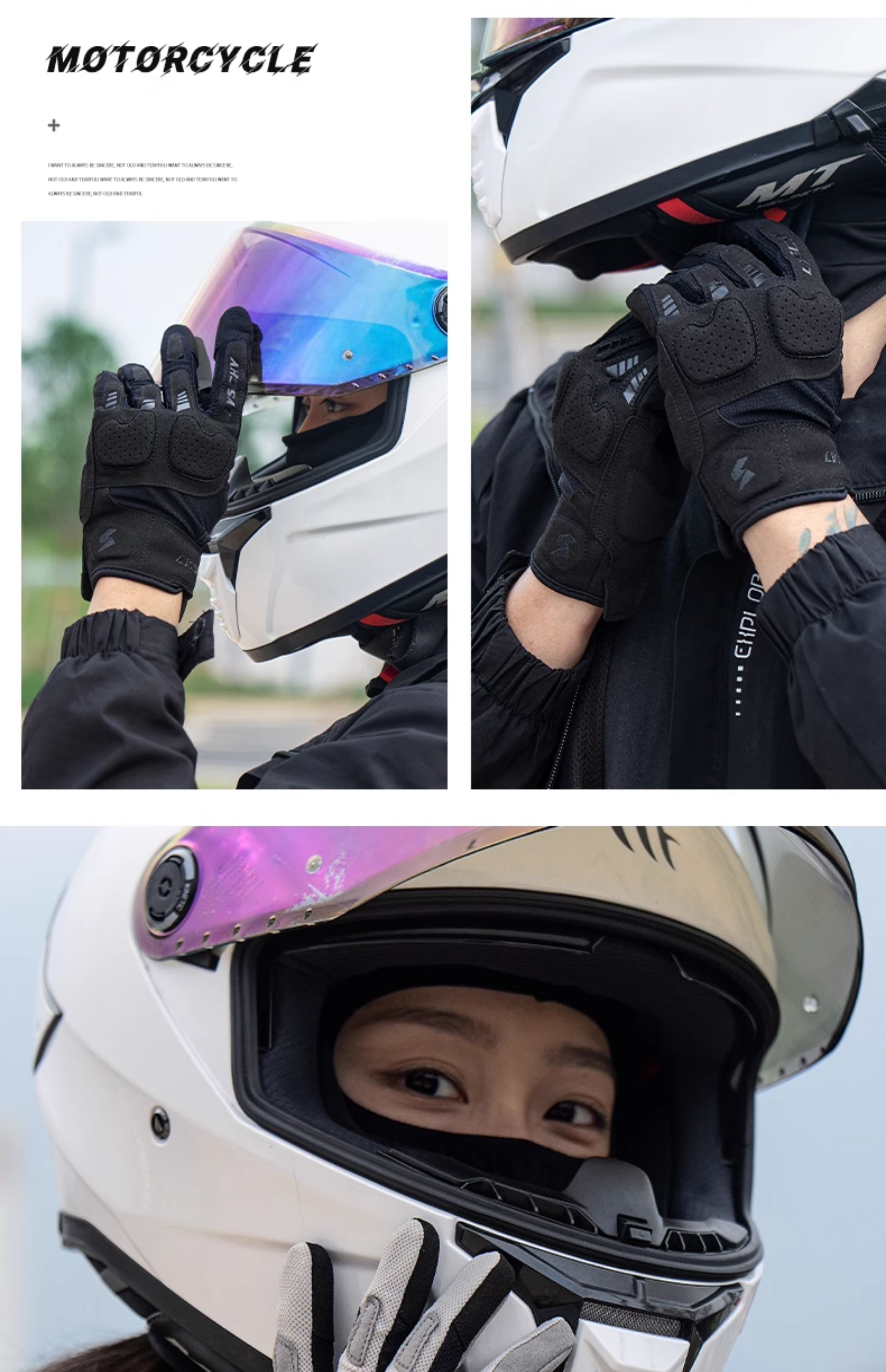 バイク　グローブ 快適通気メッシュプロテクトグローブ