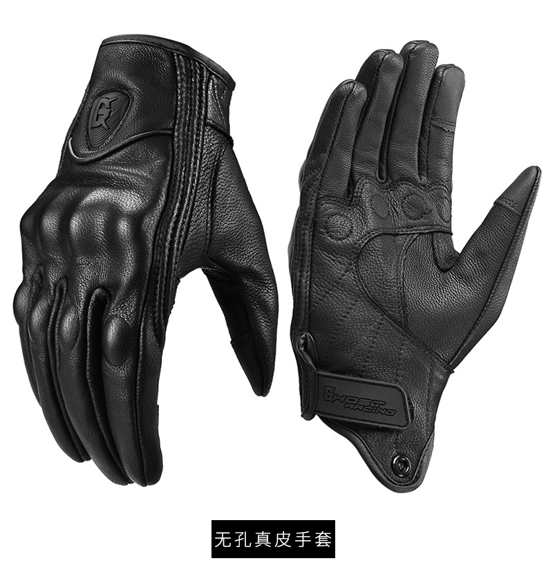 バイク　グローブ 本革製プロテクション付き二輪車用手袋