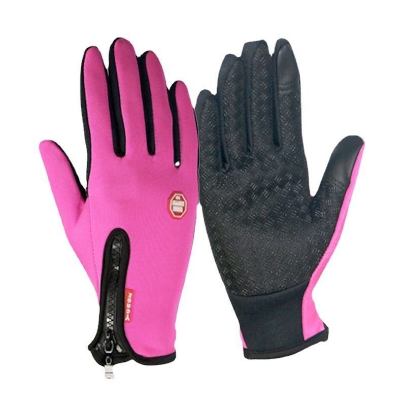 バイク　グローブ 通気性抜群滑り止め付きファスナー式多機能グローブ