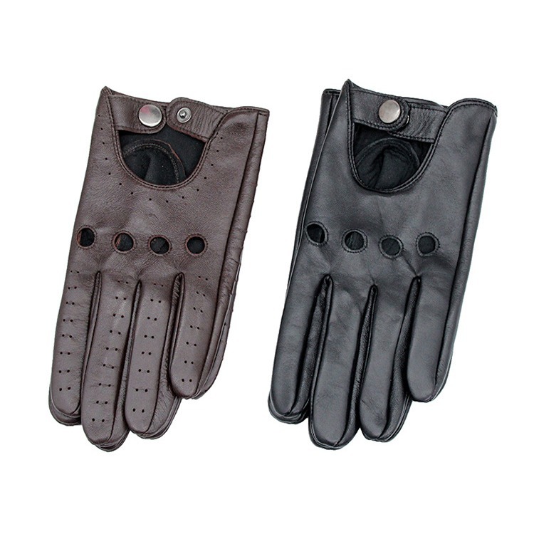 バイク　グローブ 本革指抜きナックルホール付きバイクグローブ