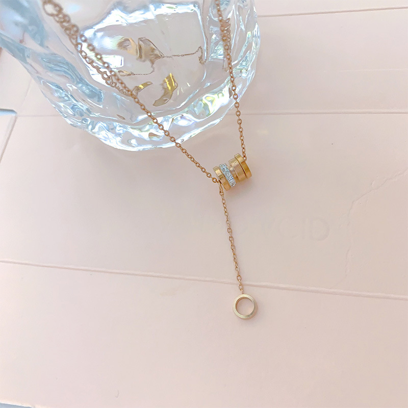 ゴールドネックレス クリスタルリング ネックレス