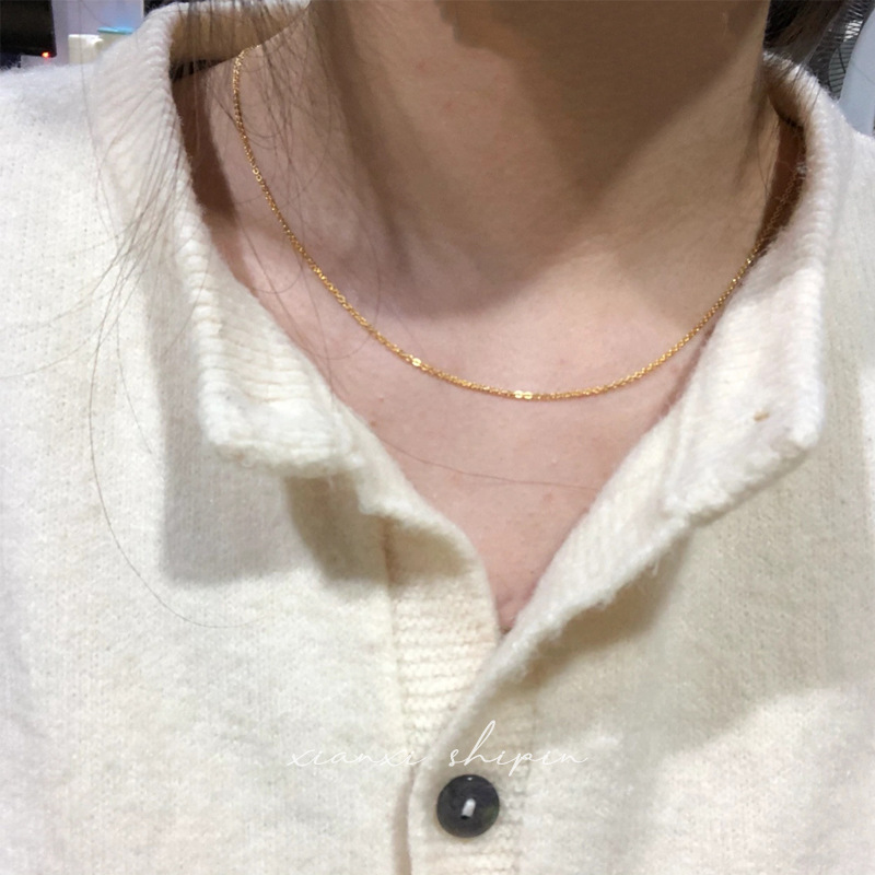 ゴールドネックレス シンプル細chain華奢ネックレス