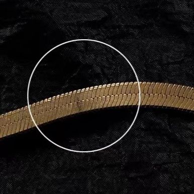 金 ネックレス 上品な平打ち蛇腹チェーンネックレス