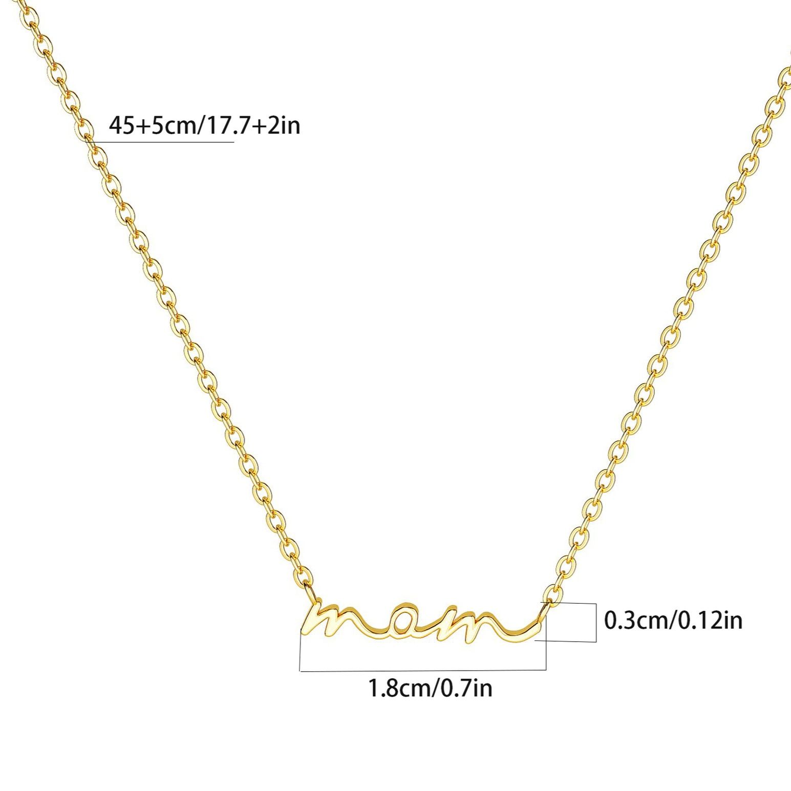 金 ネックレス ママ文字デザイン細身チェーン金ネックレス