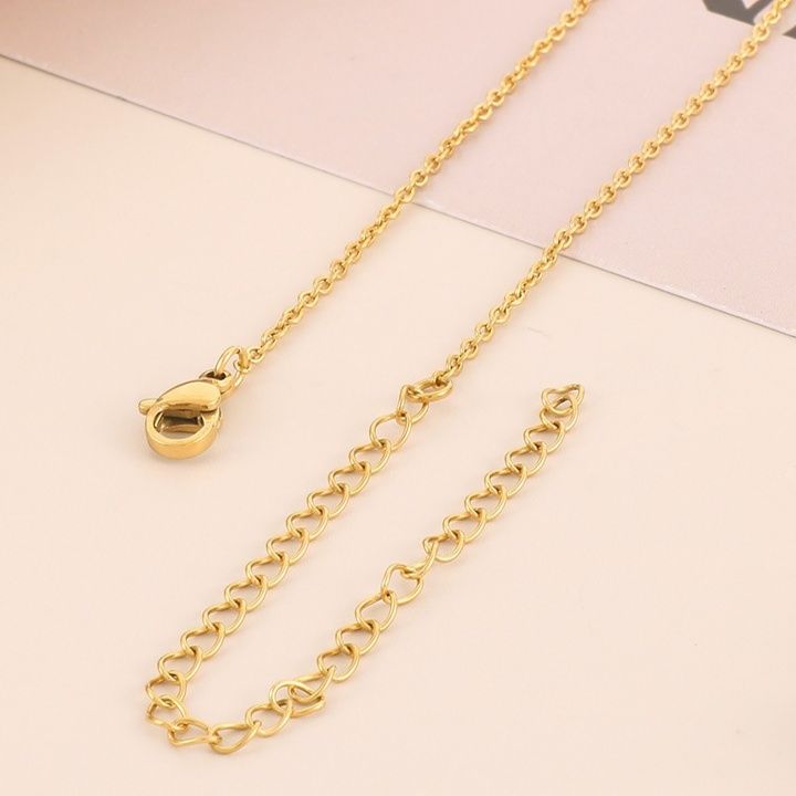 金 ネックレス シンプル円形チャーム金ネックレス