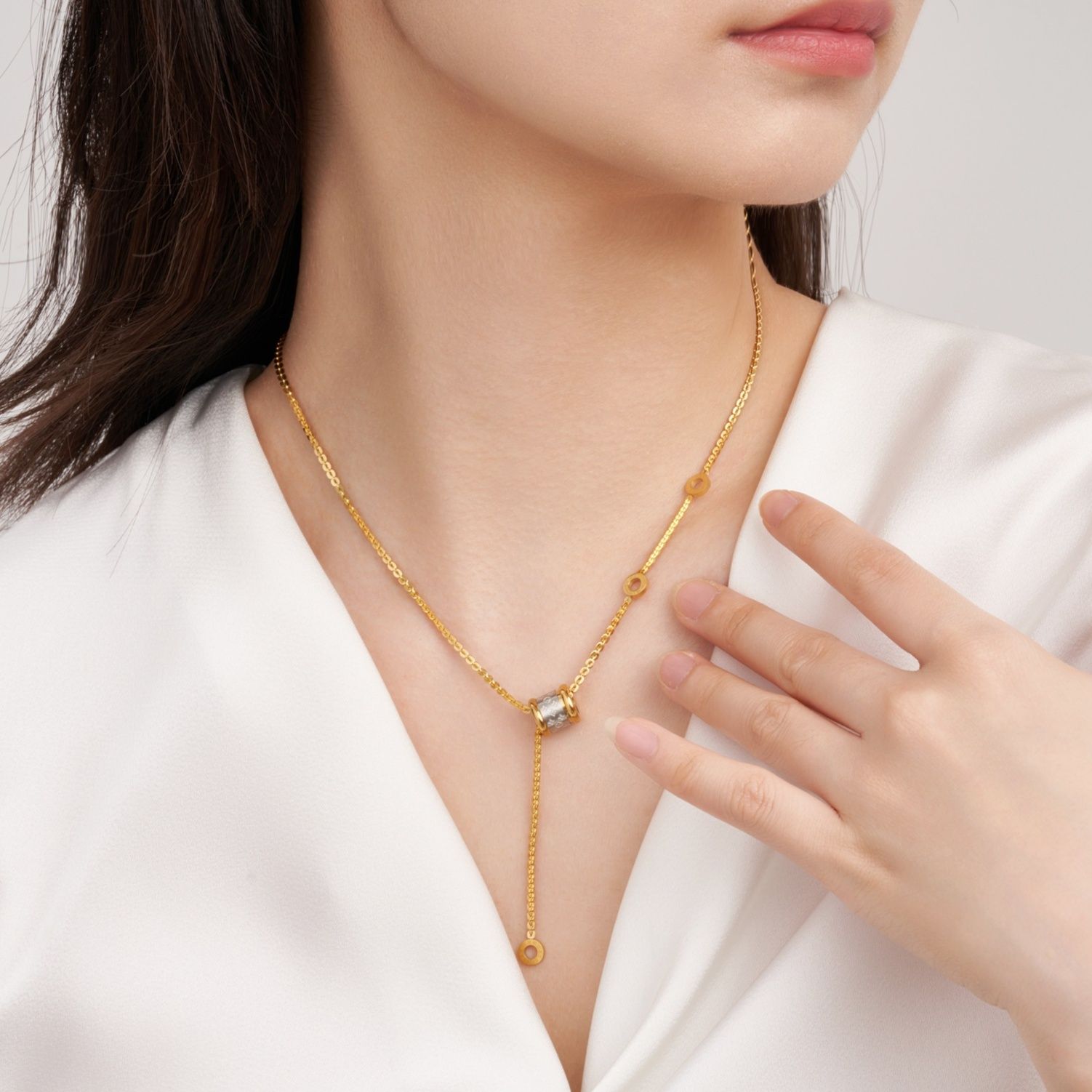 金 ネックレス 花紋小蛮腰項鏈