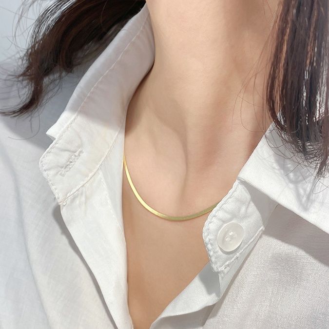 金 ネックレス シンプル細身チェーン首飾り