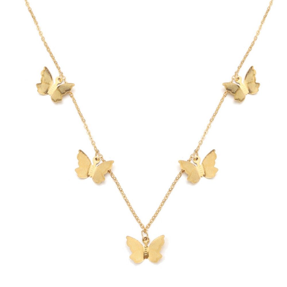 金 ネックレス 蝶々モチーフの華やか金ネックレス