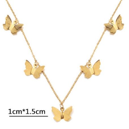 金 ネックレス 蝶々モチーフの華やか金ネックレス