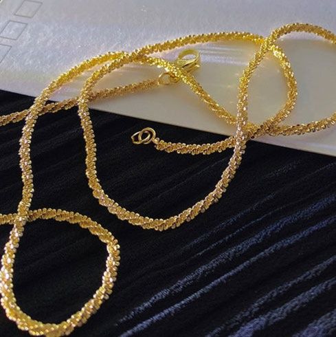 金 ネックレス 華奢な輝き細身チェーンネックレス